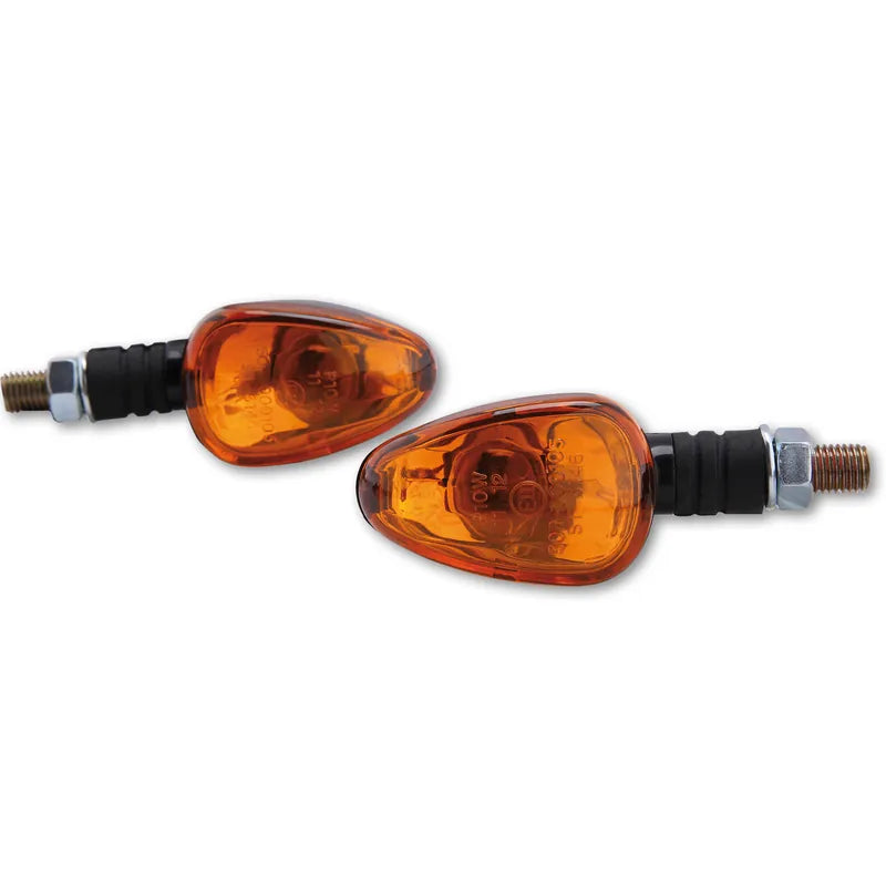 Blinker Highsider Smart Little Duke kurz, Schwarz, Glas Orange, E-geprüft, 21W