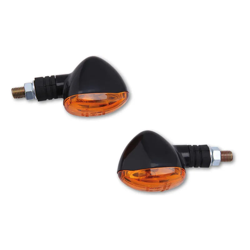 Blinker Highsider Smart Little Duke kurz, Schwarz, Glas Orange, E-geprüft, 21W