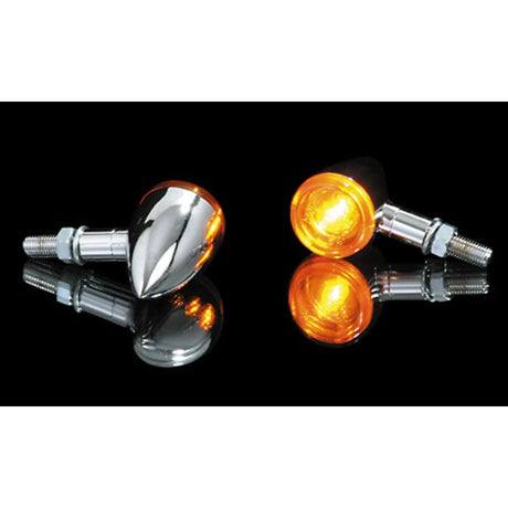 Blinker Highsider Smart Bullet Light, Chrom, Glas Orange, E-geprüft, 12V/21W