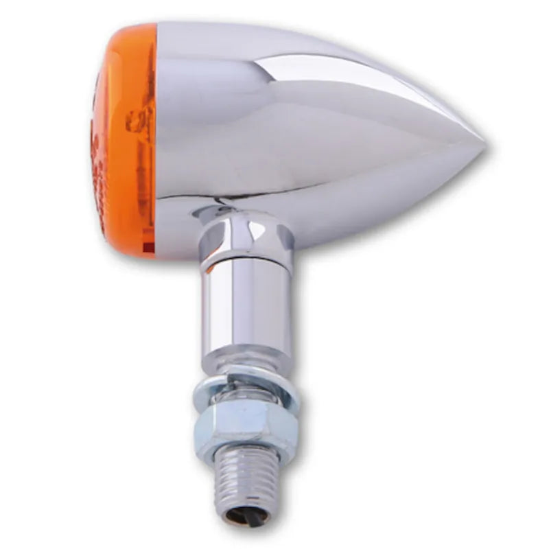 Blinker Highsider Smart Bullet Light, Chrom, Glas Orange, E-geprüft, 12V/21W