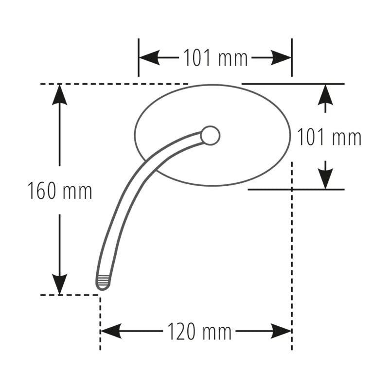Lenkerspiegel Highsider Smart Seventy, Schwarz, Aluminium, E-geprüft, M10