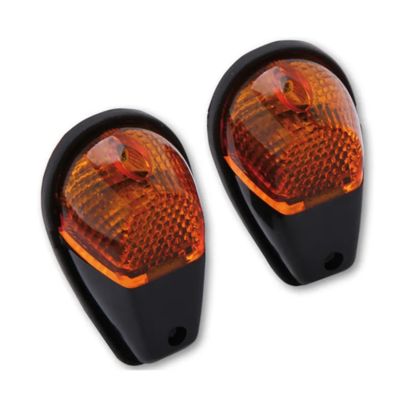 Verkleidungsblinker Highsider Smart, Schwarz, Glas Orange, E-geprüft, 12V/21W
