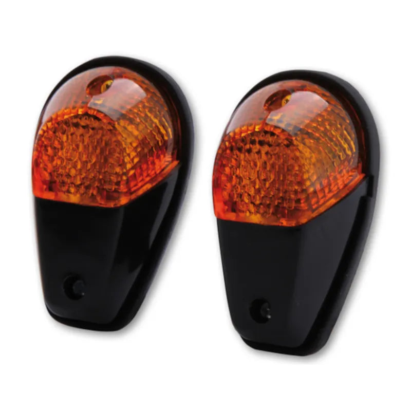 Verkleidungsblinker Highsider Smart, Schwarz, Glas Orange, E-geprüft, 12V/21W