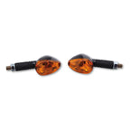 Blinker Highsider Smart Little Duke lang, Schwarz, Glas Orange, E-geprüft, 21W