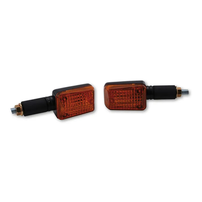 Blinker Highsider Smart Mini lang, Schwarz, Glas Orange, E-geprüft, 12V/21W