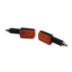 Blinker Highsider Smart Mini lang, Schwarz, Glas Orange, E-geprüft, 12V/21W