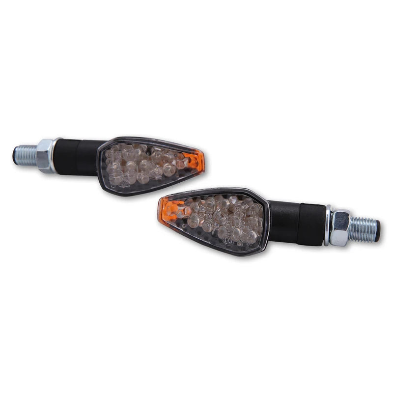 LED-Blinker Paar Highsider Smart Peak, Kurz, Schwarz, Klar, M10, E-geprüft, 12V/2W