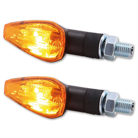 Blinker Highsider Smart Peak kurz, Schwarz, Glas Orange, E-geprüft, 12V/21W