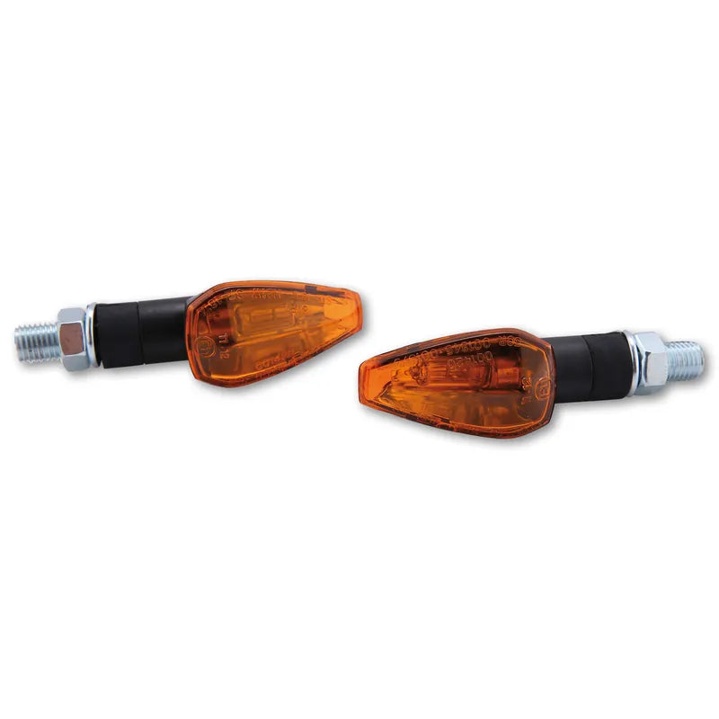 Blinker Highsider Smart Peak kurz, Schwarz, Glas Orange, E-geprüft, 12V/21W
