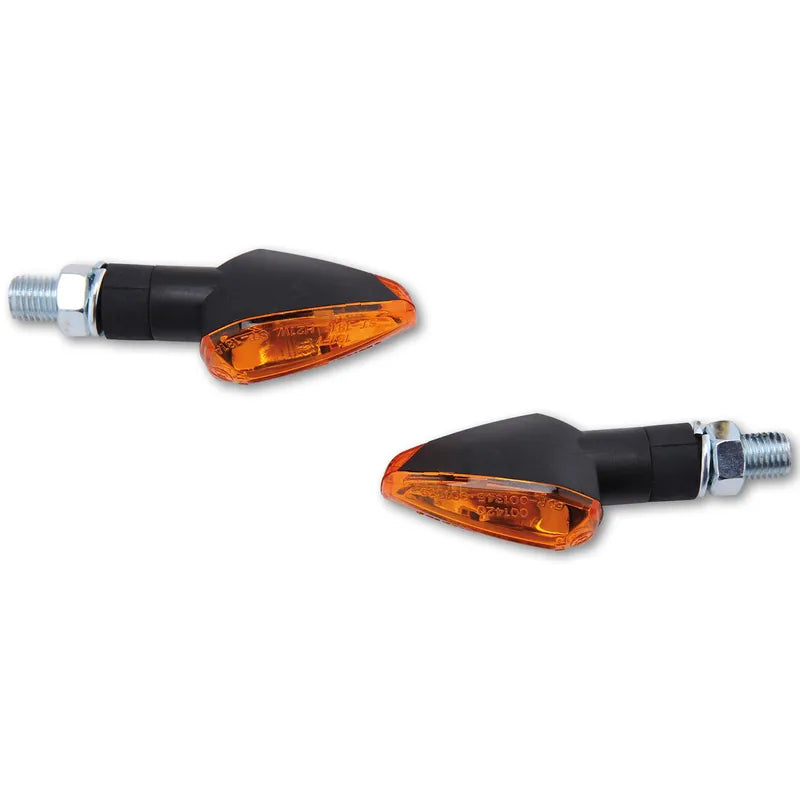 Blinker Highsider Smart Peak kurz, Schwarz, Glas Orange, E-geprüft, 12V/21W