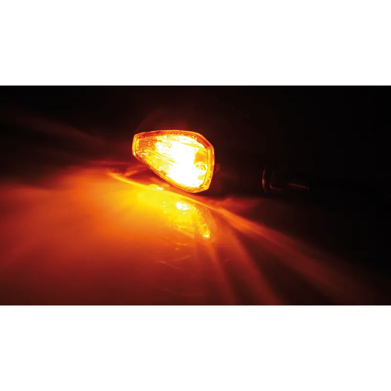 Blinker Highsider Smart Peak kurz, Schwarz, Glas Orange, E-geprüft, 12V/21W