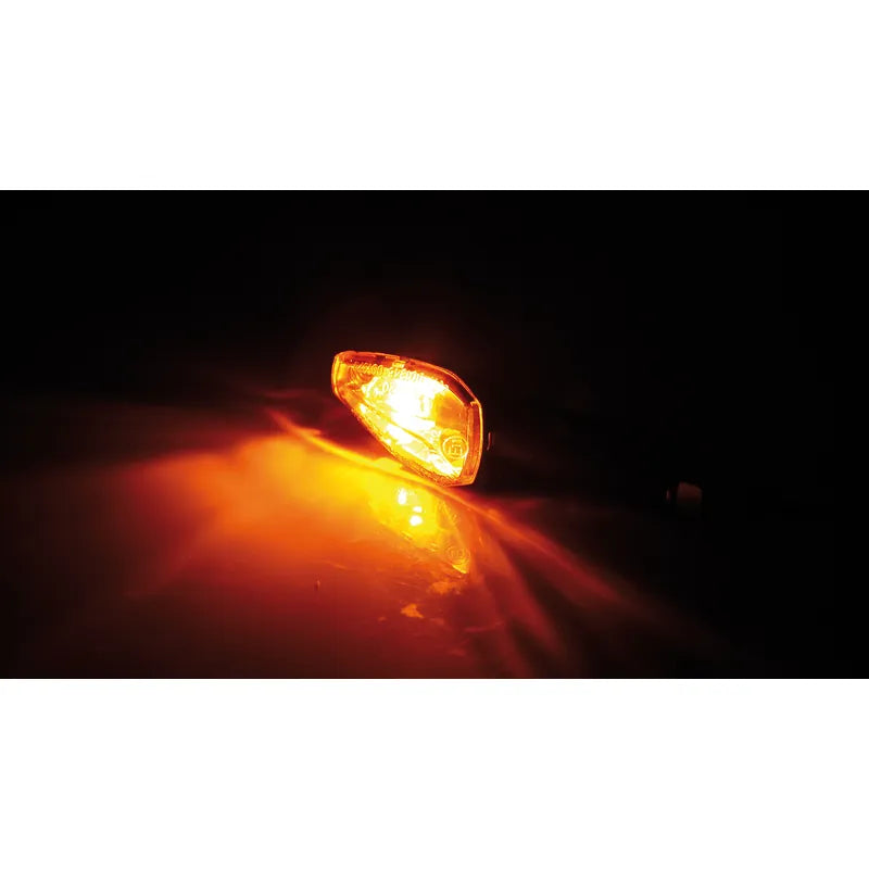 Blinker Highsider Smart Arrow lang, Schwarz, Glas Orange, E-geprüft, 12V/21W