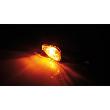 Blinker Highsider Smart Arrow lang, Schwarz, Glas Orange, E-geprüft, 12V/21W