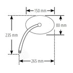 Lenkerspiegel Highsider Smart Naked Bike, Chrom, ABS, E-geprüft, M10 Gewinde