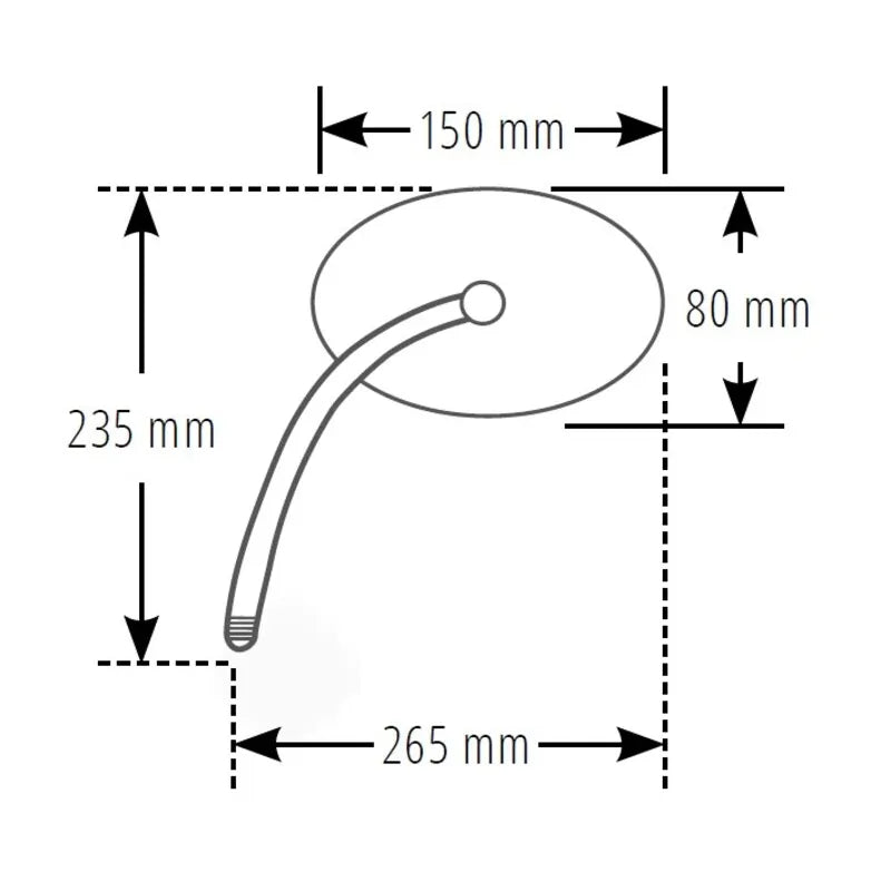Lenkerspiegel Highsider Smart Naked Bike, Chrom, ABS, E-geprüft, M10 Gewinde