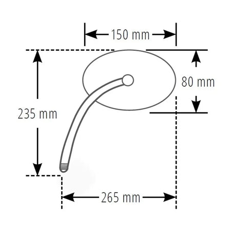 Lenkerspiegel Highsider Smart Naked Bike, Chrom, ABS, E-geprüft, M10 Gewinde