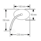 Lenkerspiegel Paar Highsider Smart Universal, Schwarz, ABS, E-geprüft, M10