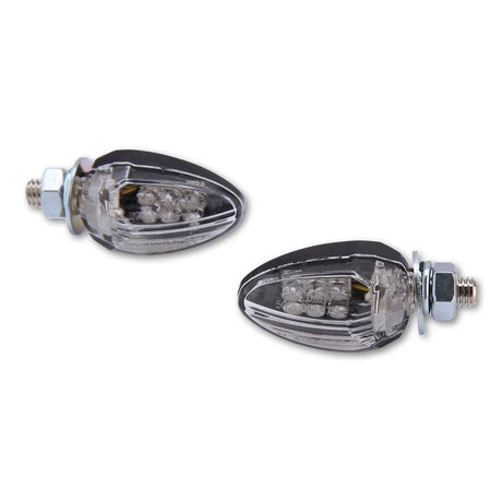 LED-Blinker Paar Highsider Smart Drop schwarz, Klar, M6, E-geprüft, 12V/0,6W