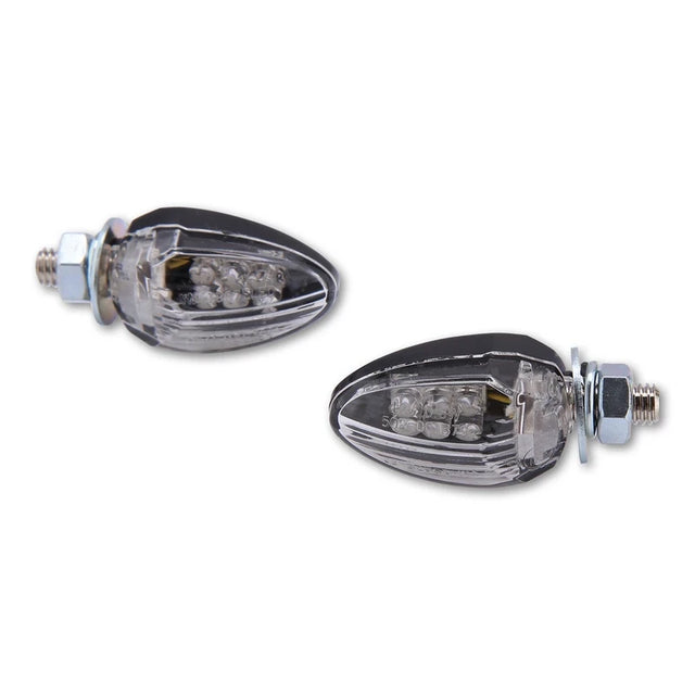 LED-Blinker Paar Highsider Smart Drop schwarz, Klar, M6, E-geprüft, 12V/0,6W