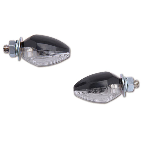 LED-Blinker Paar Highsider Smart Drop schwarz, Klar, M6, E-geprüft, 12V/0,6W