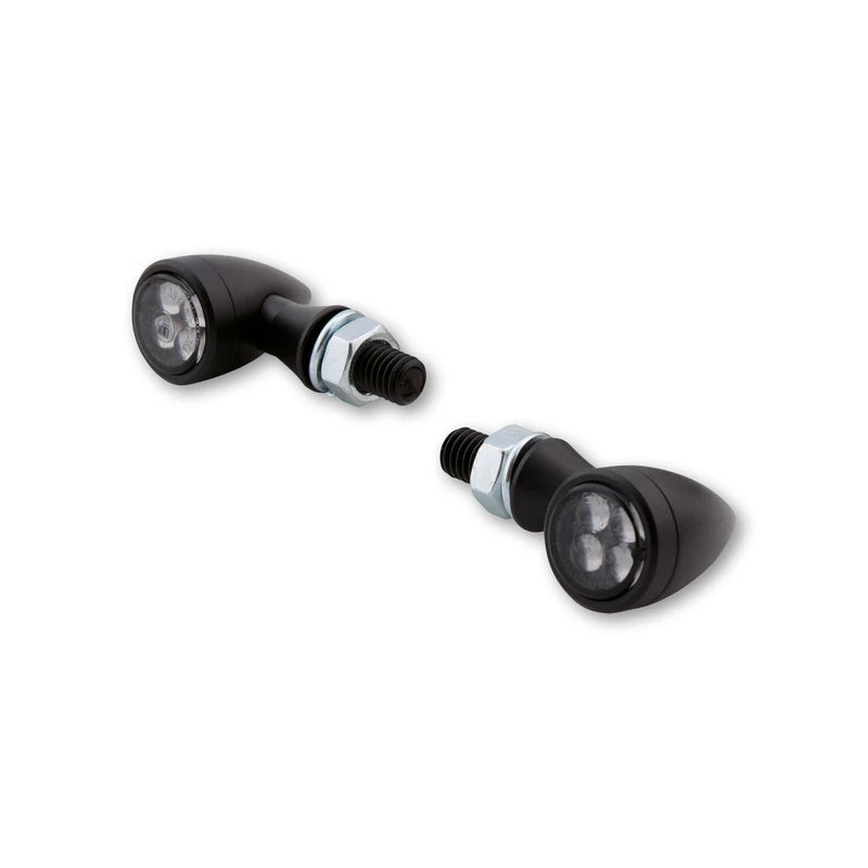 LED-Blinker Paar Highsider Smart Sixteen-Bullet, Schwarz, Getönt, M8, E-geprüft, 12V/11W