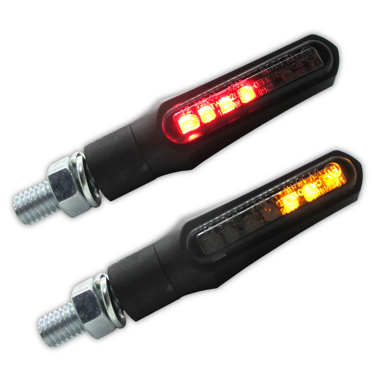 LED-Blinker mit Rück- & Bremslicht Highsider Smart Shorty-Fin 3in1, E-geprüft