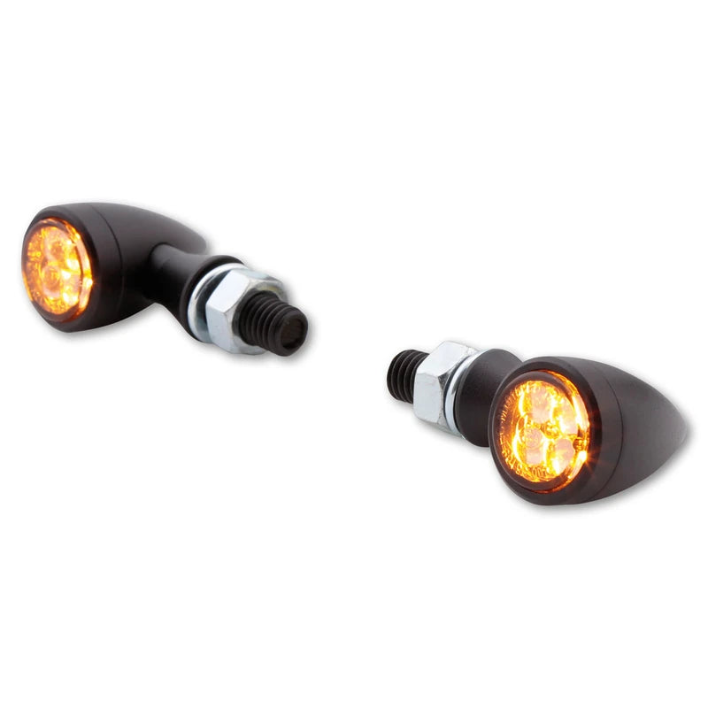 LED Blinker HIGHSIDER Smart Sixteen Bullet mit Rück- & Bremslicht, Schwarz, Getönt