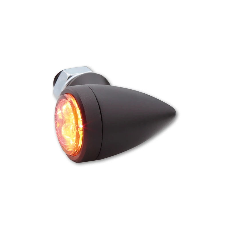 LED Blinker HIGHSIDER Smart Sixteen Bullet mit Rück- & Bremslicht, Schwarz, Getönt
