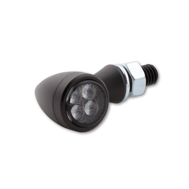 LED Blinker HIGHSIDER Smart Sixteen Bullet mit Rück- & Bremslicht, Schwarz, Getönt