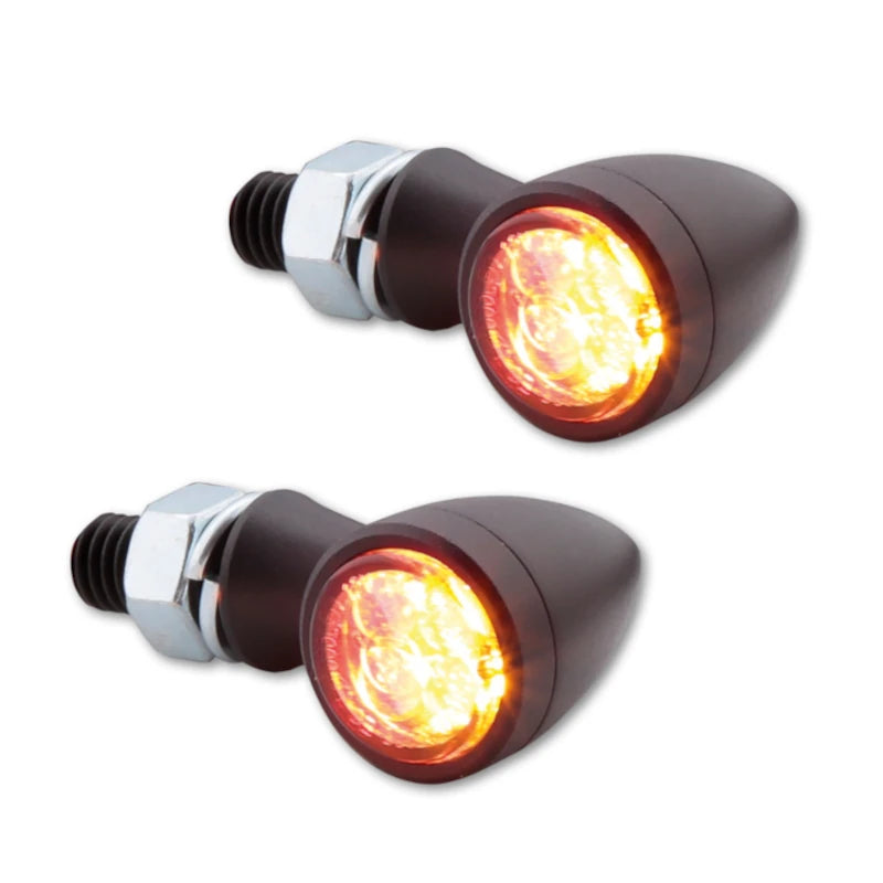 LED Blinker HIGHSIDER Smart Sixteen Bullet mit Rück- & Bremslicht, Schwarz, Getönt