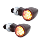 LED Blinker HIGHSIDER Smart Sixteen Bullet mit Rück- & Bremslicht, Schwarz, Getönt