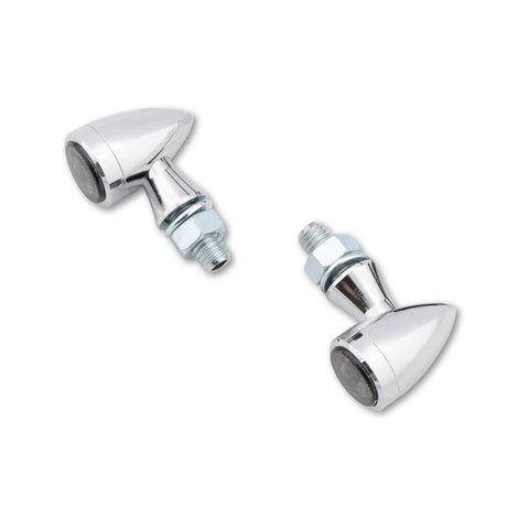 LED Blinker HIGHSIDER Smart Sixteen Bullet mit Rück- & Bremslicht, Chrom, Getönt