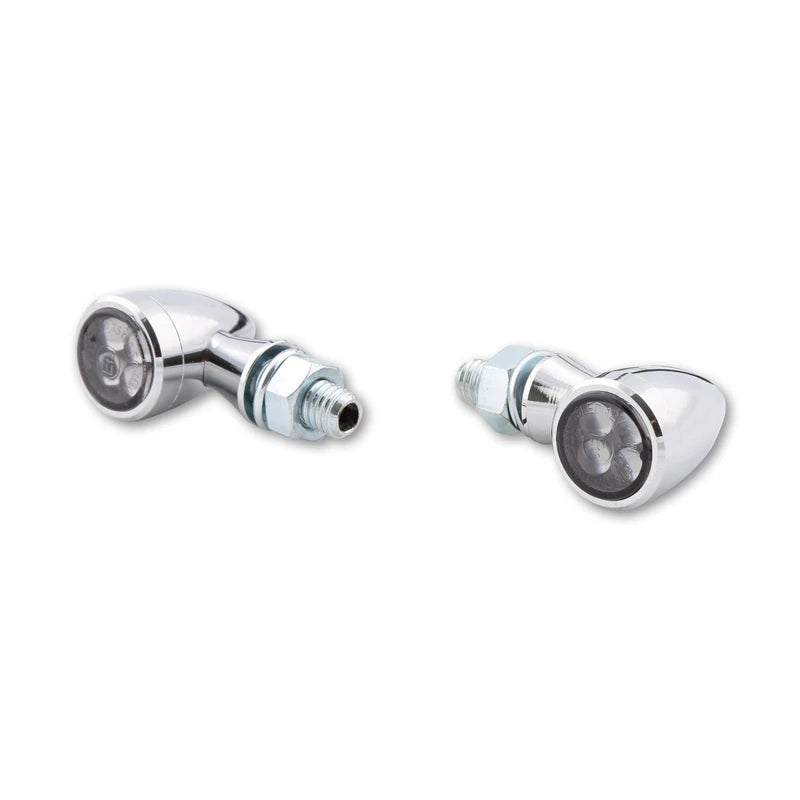 LED Blinker HIGHSIDER Smart Sixteen Bullet mit Rück- & Bremslicht, Chrom, Getönt
