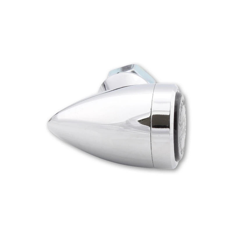 LED Blinker HIGHSIDER Smart Sixteen Bullet mit Rück- & Bremslicht, Chrom, Getönt