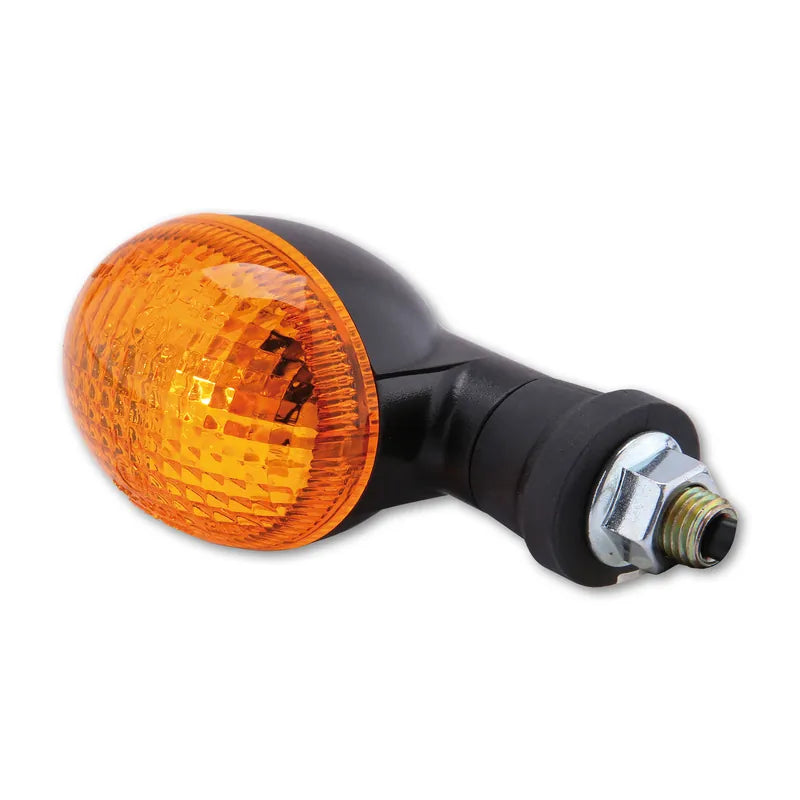 Blinker Highsider Smart Mini kurz, Schwarz, Glas Orange, E-geprüft, 12V/21W