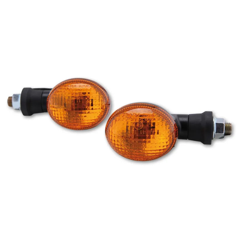 Blinker Highsider Smart Mini kurz, Schwarz, Glas Orange, E-geprüft, 12V/21W