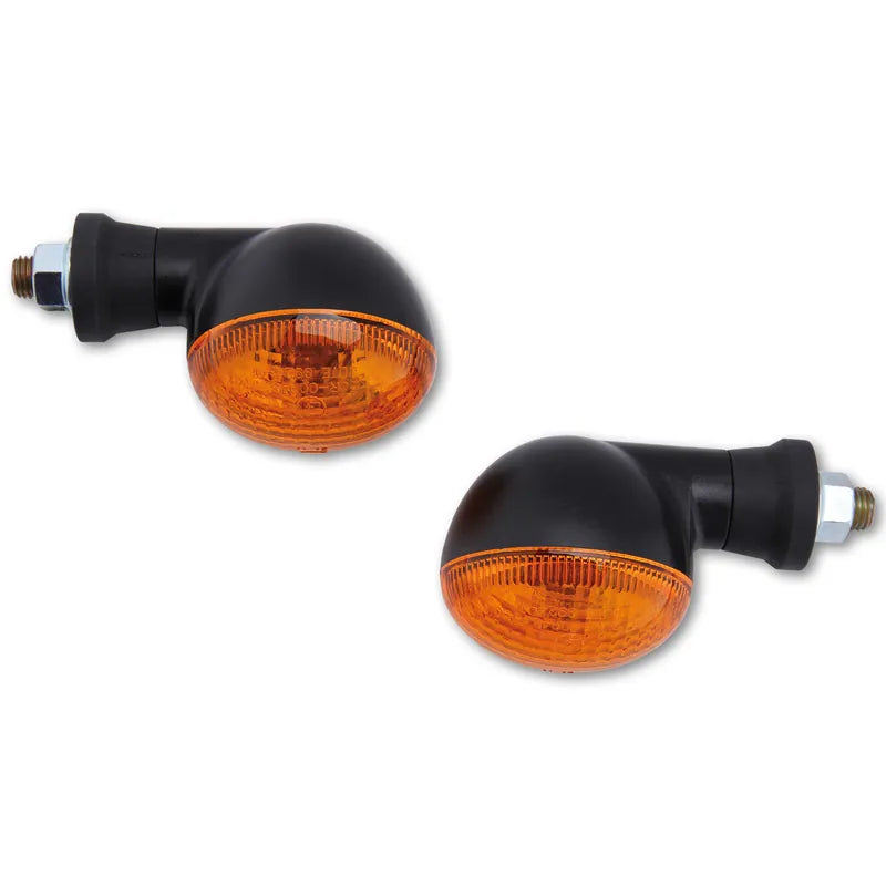 Blinker Highsider Smart Mini kurz, Schwarz, Glas Orange, E-geprüft, 12V/21W