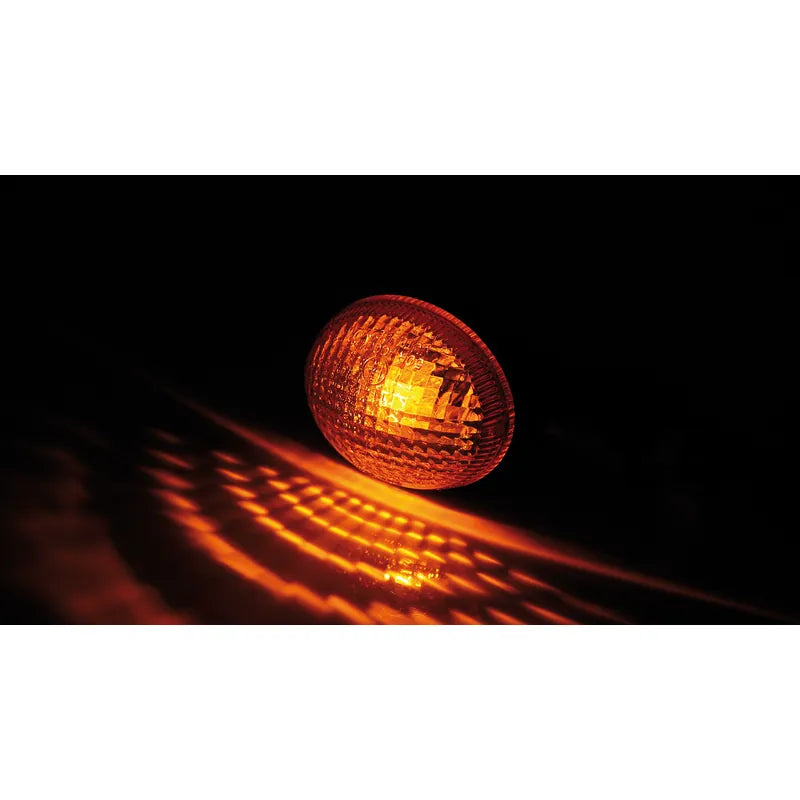Blinker Highsider Smart Mini kurz, Schwarz, Glas Orange, E-geprüft, 12V/21W
