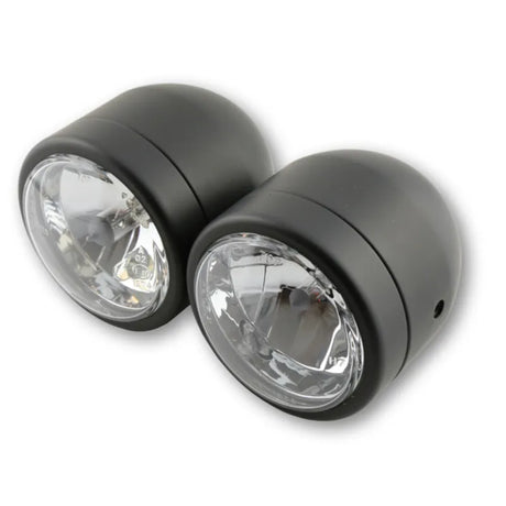 Scheinwerfer-Set Highsider Smart, Mattschwarz, Glas Klar, Seitlich, E-geprüft