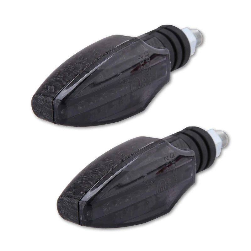 LED-Blinker Paar Highsider Como carbonlook, Getönt, M8, E-geprüft, 12V/1,4W