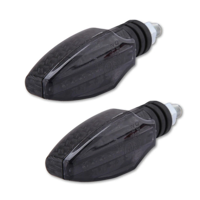 LED-Blinker Paar Highsider Como carbonlook, Getönt, M8, E-geprüft, 12V/1,4W
