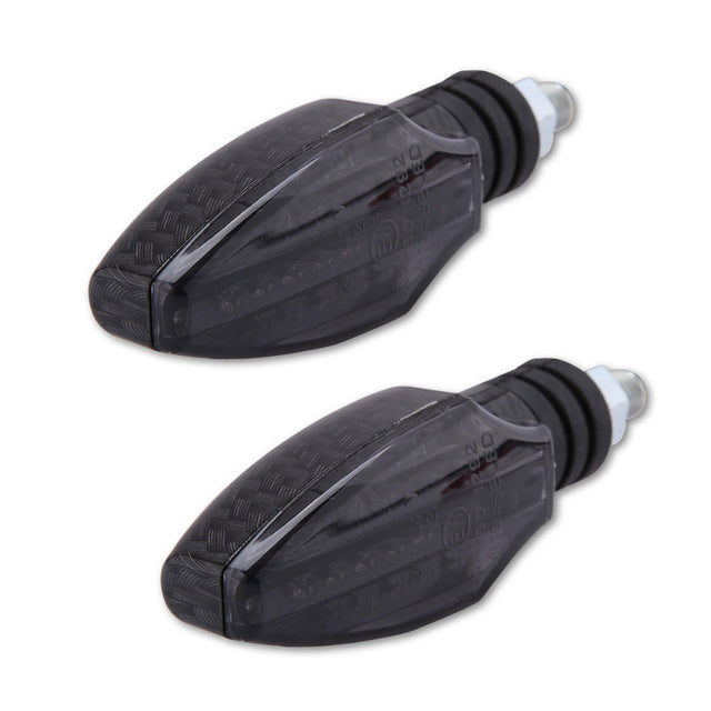 LED Blinker HIGHSIDER Smart Como, Carbonlook, Getönt, E-geprüft