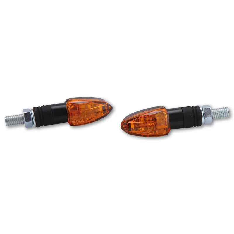 Blinker Highsider Smart Lizzard, Schwarz, Glas Orange, E-geprüft, 12V/6W