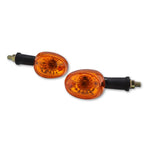 Blinker Highsider Smart Mini lang, Schwarz, Glas Orange, E-geprüft, 12V/21W