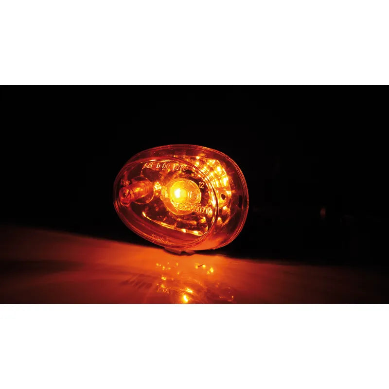 Blinker Highsider Smart Mini lang, Schwarz, Glas Orange, E-geprüft, 12V/21W