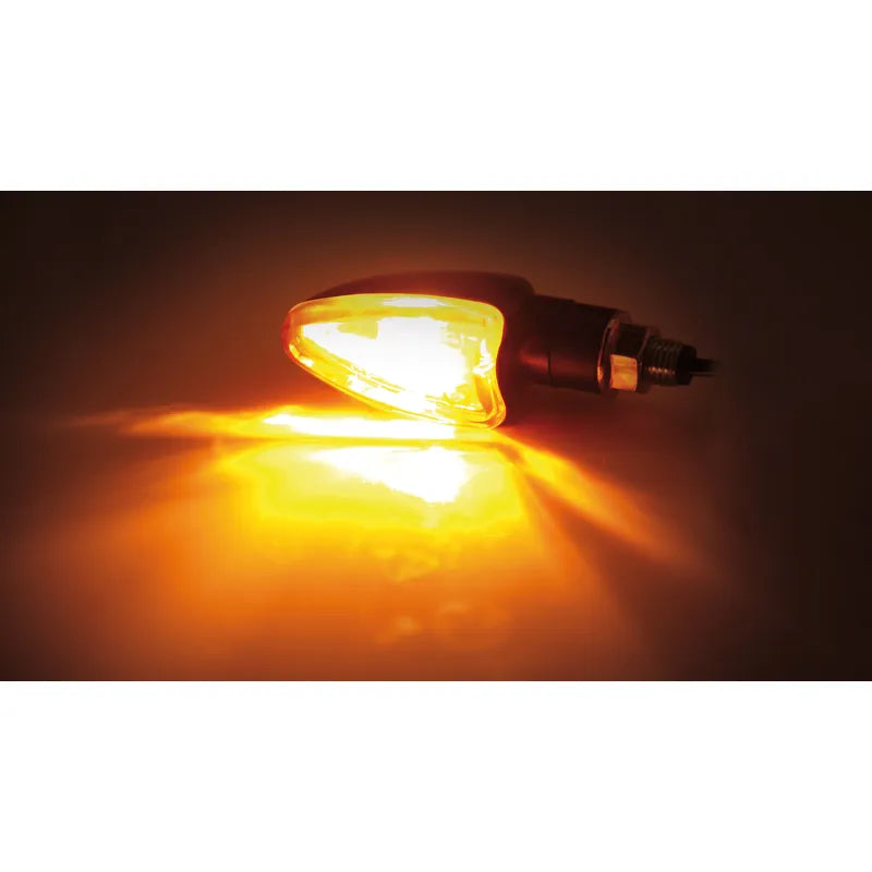Blinker Highsider Smart Arrow kurz, Schwarz, Glas Orange, E-geprüft, 12V/21W