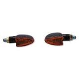 Blinker Highsider Smart Arrow kurz, Carbonlook, Glas Orange, E-geprüft, 12V/21W