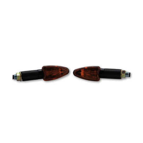 Blinker Highsider Smart Arrow lang, Schwarz, Glas Orange, E-geprüft, 12V/21W