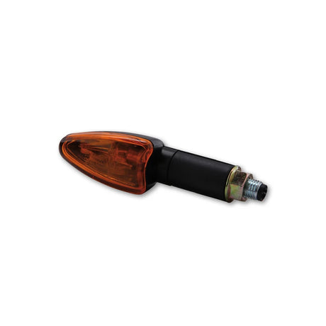 Blinker Highsider Smart Arrow lang, Schwarz, Glas Orange, E-geprüft, 12V/21W