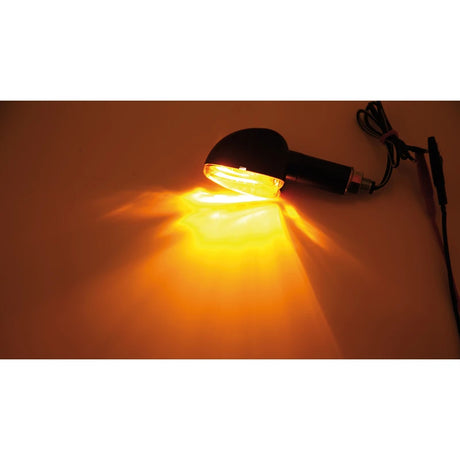 Blinker Highsider Smart Arrow lang, Schwarz, Glas Orange, E-geprüft, 12V/21W